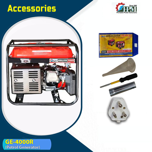 3.5 KVA Portable very Light Weight & Powerful Generator, Petrol Run, Recoil Start Model GE-4000R 